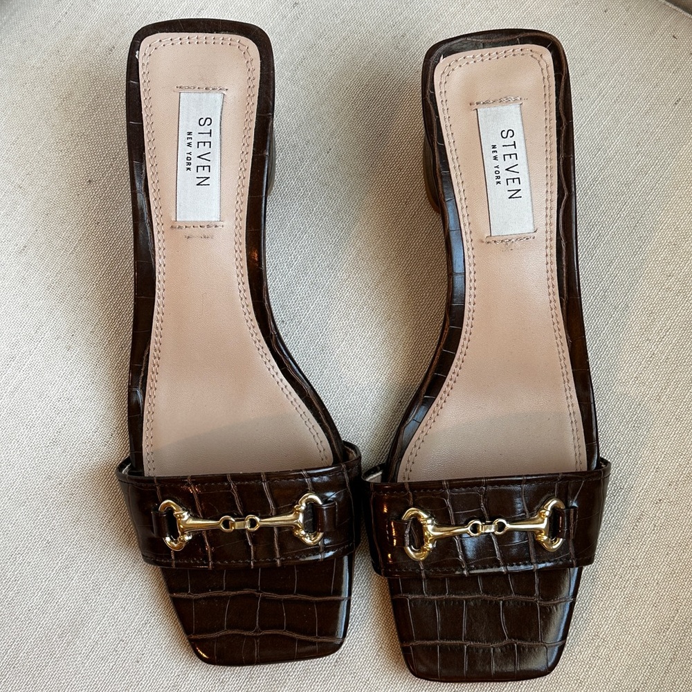 Steve Madden faux-croc heeled sandals